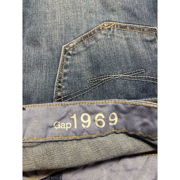 Gap 1969 Denim Mini Skirt Size 27/4 Raw Hem Distressed - Picture 4 of 5